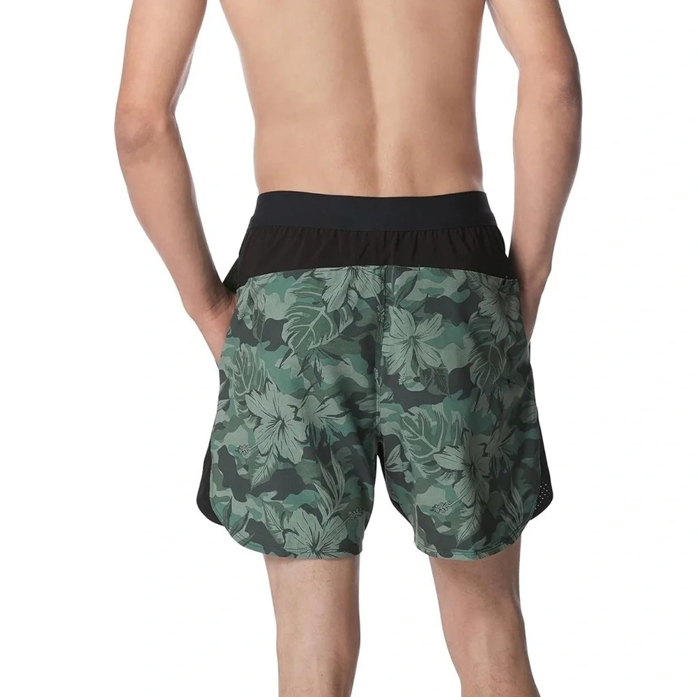 Speedo Men's Green Floral Board Shorts